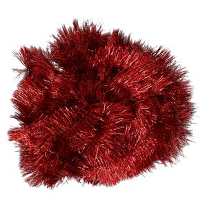 Decoris kerstslinger - rood - 270 x 7 cm - tinsel/folie slinger - lametta