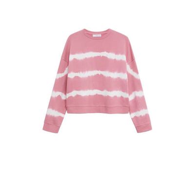 Mango Kids tie-dye sweater roze/wit Mango Kids tie-dye sweater roze/wit