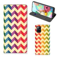 Samsung Galaxy A71 | Hoesje met Magneet | Zigzag Multi Color