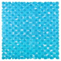Differnz Lapis inlegmat douche antislip laag 100% PVC 54 x 54 cm blauw transparant