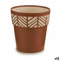 Zelfwaterende bloempot Stefanplast Orfeo Terra cotta Plastic 19 x 19 x 19 cm (12 Stuks)