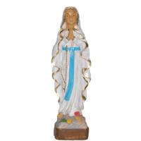 Maria Lourdes beeldje - biddend - 10 cm - polystone - religieuze beelden - thumbnail