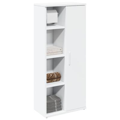 Badkamerkast met rolhouder 39x22x90 cm wit
