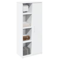 Badkamerkast met rolhouder 39x22x90 cm wit