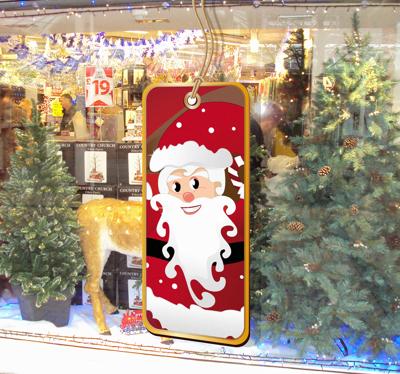 Sticker kerstmis kerstman etiket