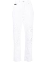 Dolce & Gabbana pantalon droit à détail de dentelle - Blanc