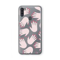 Hands pink: Samsung Galaxy A11 Transparant Hoesje