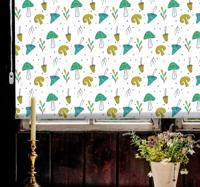 Keuken raambekleding Met de hand getekend lichtblauw paddestoelpa