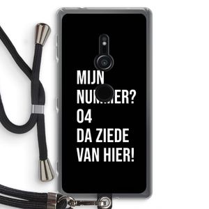Da ziede van hier - Zwart: Sony Xperia XZ2 Transparant Hoesje met koord