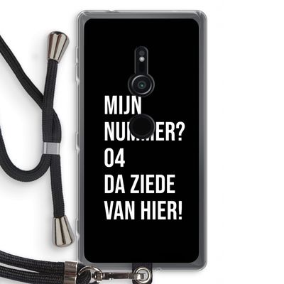 Da ziede van hier - Zwart: Sony Xperia XZ2 Transparant Hoesje met koord