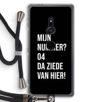 Da ziede van hier - Zwart: Sony Xperia XZ2 Transparant Hoesje met koord