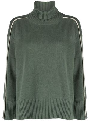 Lorena Antoniazzi pull à col roulé à détail de découpe - Vert