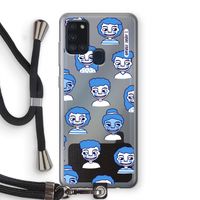 Gezichtjes: Samsung Galaxy A21s Transparant Hoesje met koord Gezichtjes: Samsung Galaxy A21s Transparant Hoesje met koord