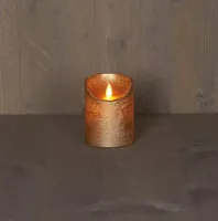 Anna&apos;s Collection LED kaars flame effect rustiek 7.5x10cm goud 1 stuks