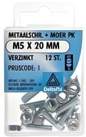 M.schroef moer pk m5x20mm 12st - Deltafix