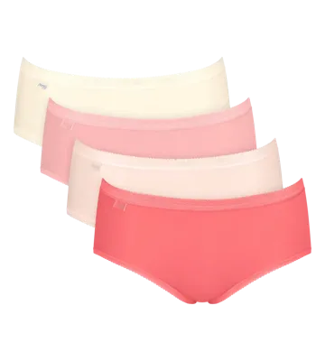 Sloggi 4-pack dames Basic Midi slips - Red combi