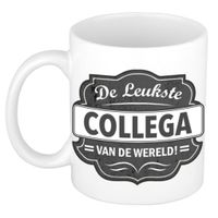 De leukste collega van de wereld cadeau mok / beker wit met grijs embleem 300 ml