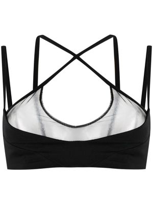The Attico haut à design croisé en mesh - Noir