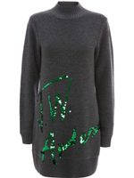 JW Anderson robe courte en maille à logo brodé de sequins - Gris JW Anderson robe courte en maille à logo brodé de sequins - Gris