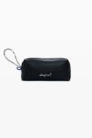 Middelgrote toilettas met leerlook en contrasten - BLACK - U