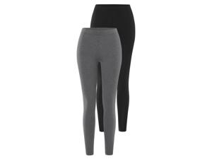 esmara 2 dames leggings (Zwart/grijs, L (44/46))