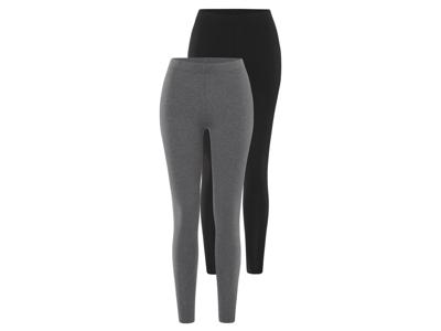 esmara 2 dames leggings (Zwart/grijs, M (40/42))