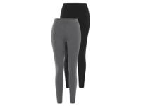 esmara 2 dames leggings (Zwart/grijs, L (44/46))