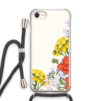 Wilde bloemen: iPhone 7 Transparant Hoesje met koord