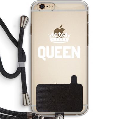 Queen zwart: iPhone 6 PLUS / 6S PLUS Transparant Hoesje met koord