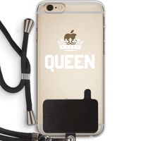 Queen zwart: iPhone 6 PLUS / 6S PLUS Transparant Hoesje met koord