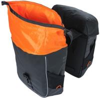 Basil miles tarpaulin - dubbele fietstas, waterdicht, 34l, zwart/oranje