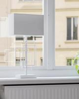 Witte tafellamp met schakelaar E27 fitting en stoffen kap By Rydens Paragon