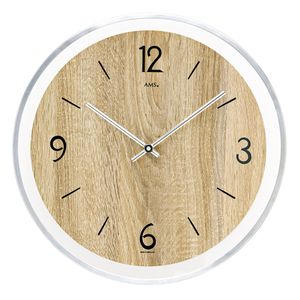 AMS W9628 Wandklok rond, wit 23 cm
