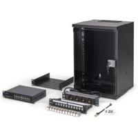 Digitus 10 network bundle, 9U cabinet and equipment, bl Zwart