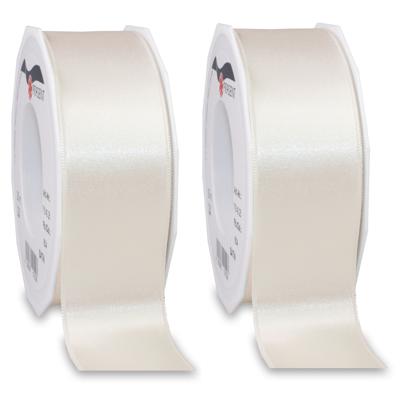 Cadeaulint/sierlint Satijn - 2x - 4 cm x 25 meter - beige - cadeaus inpakken - decoratie Cadeaulint/sierlint Satijn - 2x - 4 cm x 25 meter - beige - cadeaus inpakken - decoratie