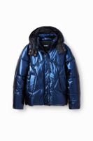 Metallic gewatteerd jack - BLUE - XS