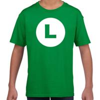 Luigi loodgieter - verkleed t-shirt - groen - voor kinderen - carnaval