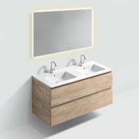 Badkamermeubelset Dubbele Wasbak 120 cm Grieks Eiken Clou Badkamermeubelset Dubbele Wasbak 120 cm Grieks Eiken Clou