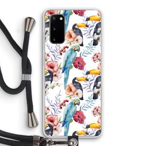 Bloemen tukan: Samsung Galaxy S20 Transparant Hoesje met koord