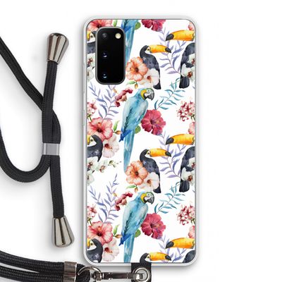 Bloemen tukan: Samsung Galaxy S20 Transparant Hoesje met koord