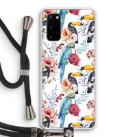 Bloemen tukan: Samsung Galaxy S20 Transparant Hoesje met koord