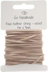 Go Handmade Velvet Koord 5m x 3mm 55 Beige