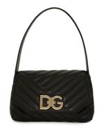 Dolce & Gabbana sac en cuir matelassé à boucle logo - Noir - thumbnail