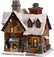 Lemax thicket falls cabin kersthuisje Vail Village met rokende schoorsteen 2021