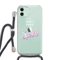 Sparkle quote: iPhone 11 Transparant Hoesje met koord