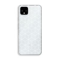 Zwart-witte kubussen: Pixel 4 XL Transparant Hoesje