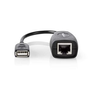 Nedis Actieve USB-Kabel | USB 1.1 | USB-A Male | RJ45 Female | 12 Mbps | 0.20 m | Rond | Vernikkeld | PVC | Koper | Doos - CCGB60EXTBK500