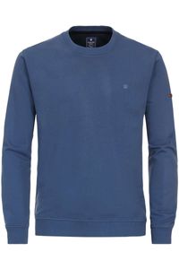 Redmond Casual Regular Fit Sweatshirt ronde hals blauw, Effen