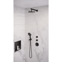 Thermostatisch Inbouwdoucheset Brauer Black 20 cm Hoofddouche Wandarm 3 Standen Handdouche Mat Zwart Brauer - thumbnail