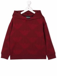 Emporio Armani Kids hoodie à imprimé monogrammé - Rouge